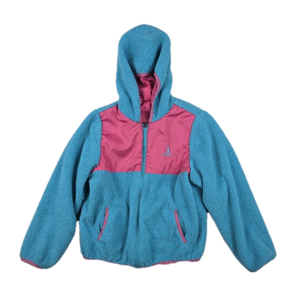 Rugged Bear Girl‎ Pink Blue Reversible Full Zippered Fleece Jacket Youth Size 6X